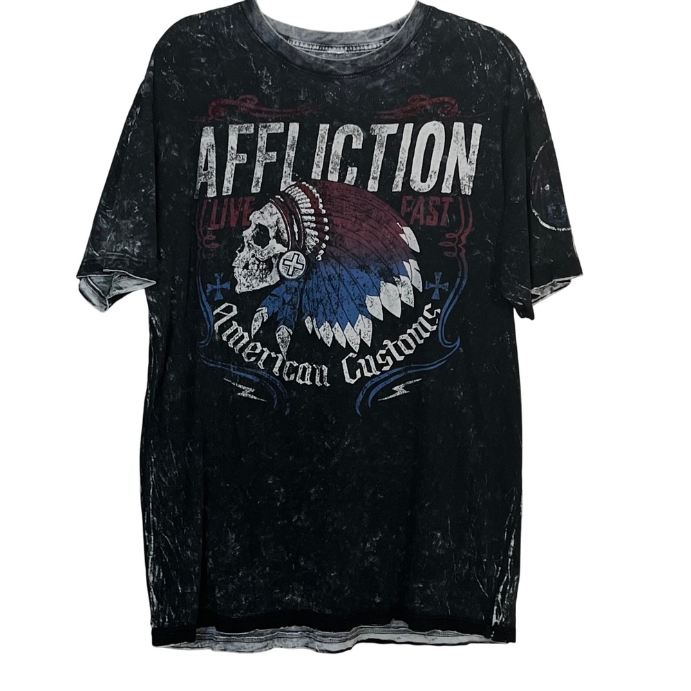Affliction American Customs‎ Skull T-Shirt Men's Size XL